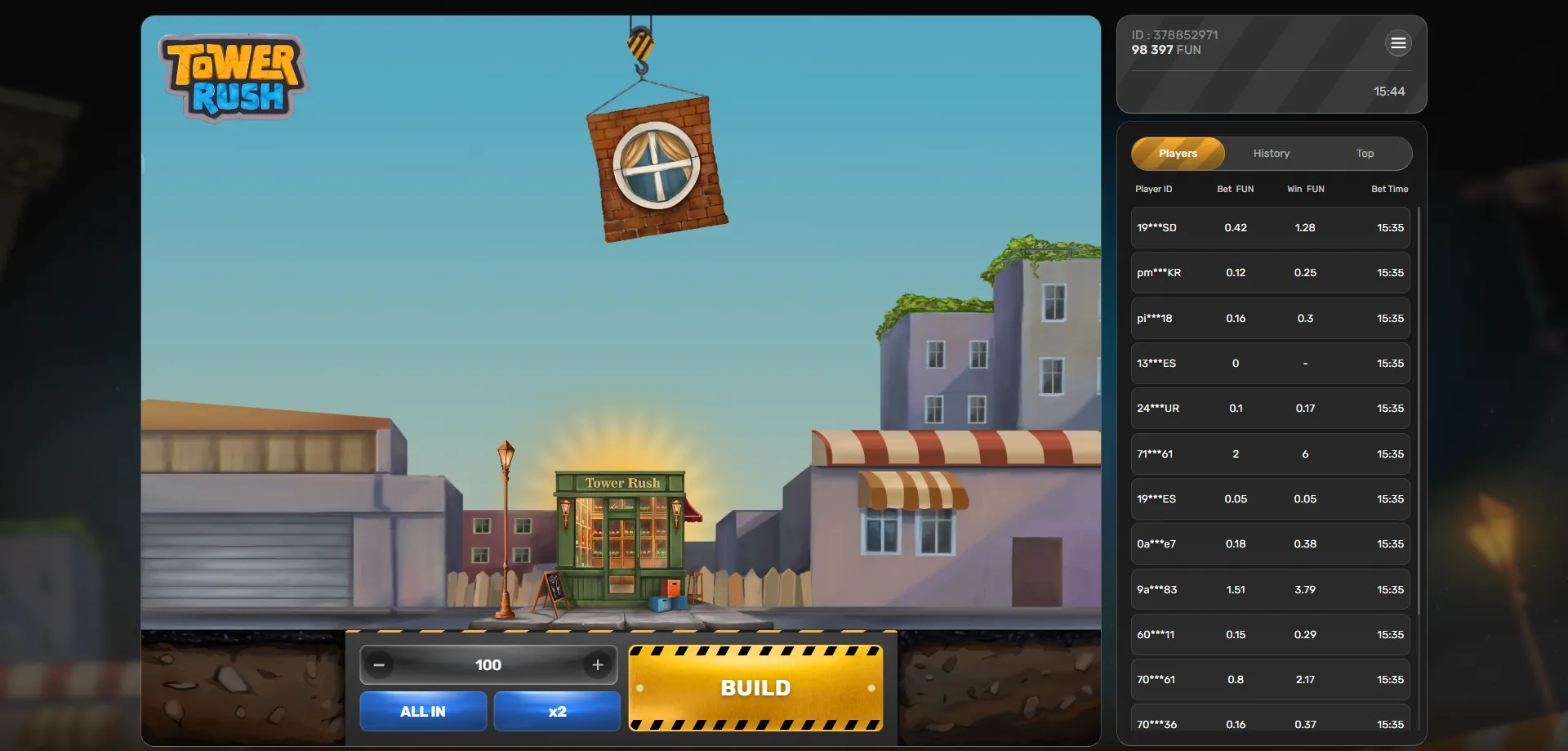 خيارات الرهان في لعبة tower rush bet في مصر